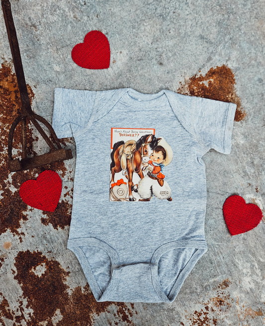 Howdy Valentine Onesie or Toddler Tee