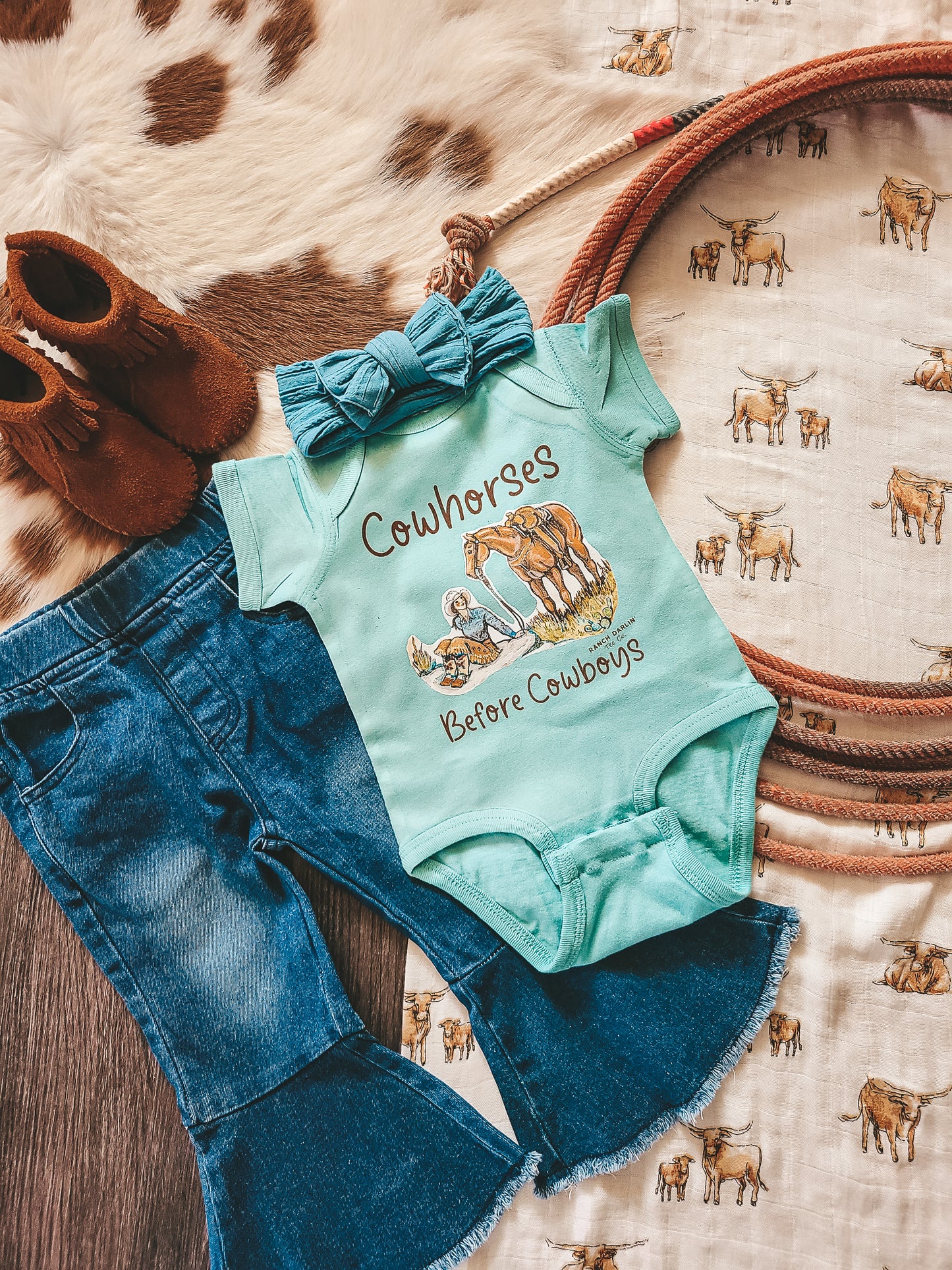 Cowhorses Before Cowboys Onesie